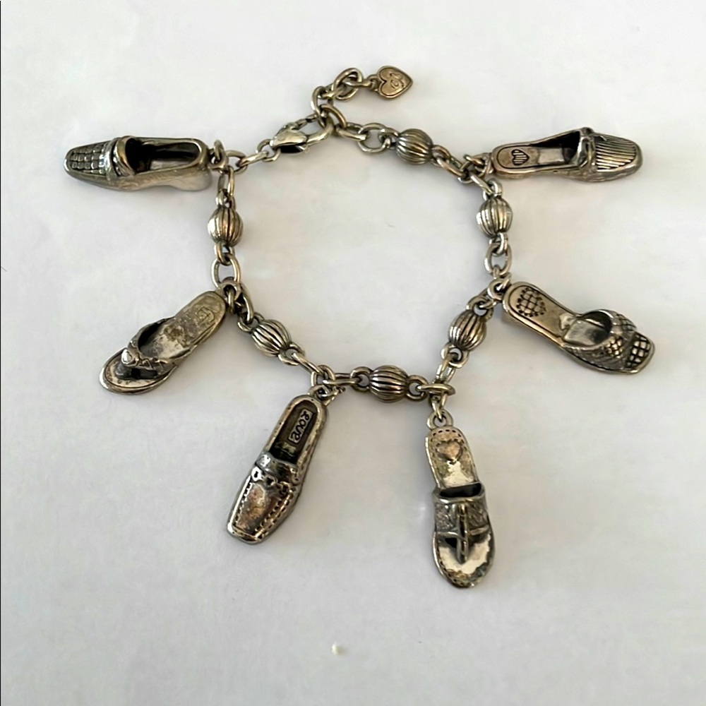 Brighton look Silver Shoe Charm Bracelet